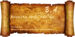 Bozsity Arétász névjegykártya