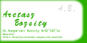 aretasz bozsity business card